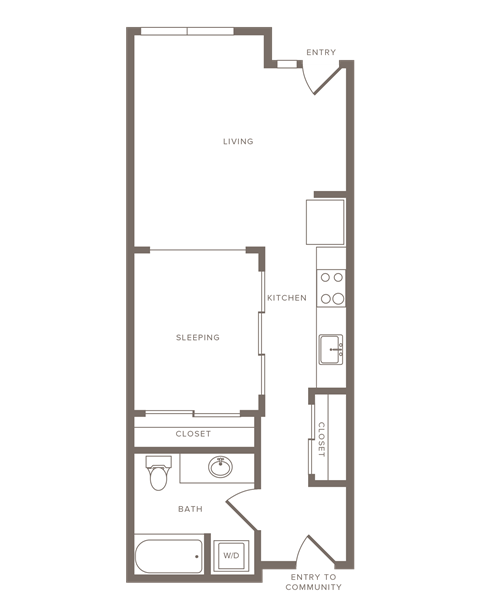 1 bedroom 1 bathroom B at Wilcox, Seattle, Washington, 98107